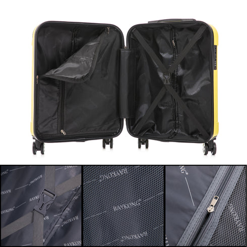 Raykong Maleta Cabina ABS 55x40x20cm (44L) Maxima aprovechamiento de espacio - 20 Pulgadas - Amarillo